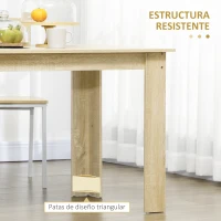 HOMCOM Mesa de Comedor para 4-6 Personas Rectangular de Melamina de Madera y Estilo Moderno 120x69x75 cm Roble(m-6)
