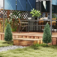 HOMCOM Ensemble de 2 plantes artificielles, cyprès artificiels avec 831 feuilles chacun, polyvalent, Vert(m-5)