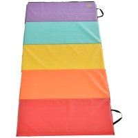 HOMCOM Tapis de Fitness/Yoga pour Salle de Sport et Maison, avec 5 Panneaux Colorés et Pliables, Rembourrage en EPE, 195x76x3 cm