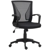 HOMCOM Chaise bureau fauteuil de bureau avec siège dossier en maille respirante hauteur réglable 62 x 60 x 92-102 cm noir(m-11)