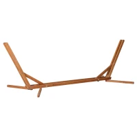 Outsunny Soporte para Hamaca de Madera Plegable Ajustable de 3 Niveles Estructura para Hamaca 217-380 cm de Longitud Carga Máx. 150 kg para Jardín Terraza 388x120x89 cm Teca(m-1)
