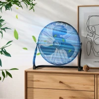 HOMCOM Ventilateur de Table Électrique avec 4 Vitesses, Angle Ajustable de 120° Noir(m-4)