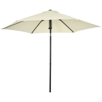 Outsunny Parasol de Jardin 2.7x2.5 m, en Polyester et Métal avec Toit Inclinable, Beige Noir