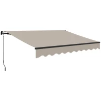 Outsunny Auvent Rétractable en Aluminium pour Fenêtres et Portes avec Protection UV30+ et Inclinaison Ajustable 360x220 cm Crème(m-6)