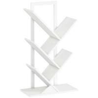 HOMCOM Estante em Forma de Árvore de 5 Níveis Estante de Livros com 5 Prateleiras e Estrutura de Aço 50x24x82 cm Branco