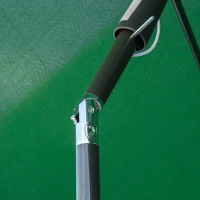 Outsunny Parasol de Jardin Rettangulaire 2x1.3m avec Inclinaison Réglable et Mât en Aluminium, Vert et Noir(m-3)