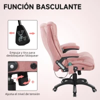 Vinsetto Silla Oficina con Masaje de 6 Puntos con Función Basculante con Calefacción Altura Ajustable(m-6)