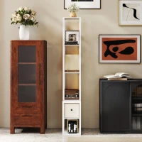 HOMCOM Moderne Stehlampe mit offenen Regalen Stoffschublade und Fußschalter für Schlafzimmer Wohnzimmer Weiß(m-5)