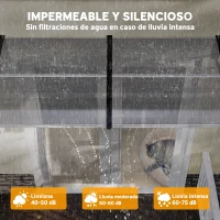 Outsunny Tejadillo de Protección 200x96x27 cm Marquesina Exterior para Puertas y Ventanas contra Sol y Lluvia Transparente(m-5)