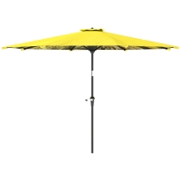 Outsunny Parasol Ø300 cm, Parasol avec manivelle, Parasol octogonal Jaune