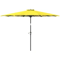 Outsunny Parasol Ø300 cm, Parasol avec manivelle, Parasol octogonal Jaune(m-1)