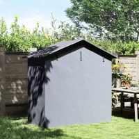 Outsunny Abri de Jardin 1.1x2 m avec Porte Roulable, Abri de Garage pour Vélos et Outils de Jardin, Gris Foncé(m-4)