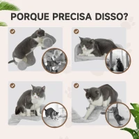 PawHut Conjunto de Prateleiras de Escalada para Gatos de 4 Peças com 2 Postes de Sisal e Plataforma para Saltar Cinzento(m-6)