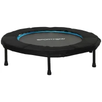 SPORTNOW Trampoline de Fitness Ø102 cm Cama Élastica Pliable avec Cadre en Acier Antidérapant Charge 100 kg Bleu(m-7)