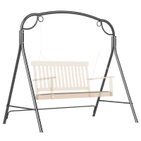 Outsunny Suporte para Baloiço de Metal Estrutura de Baloiço Resistente com Pés em Forma de A Carga 220 kg  172x126x170 cm Bronze(m-10)