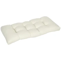 Outsunny Almofada para Bancos de 2 Lugares Almofada Retangular para Interiores e Exteriores Lavável 110x48x8cm Creme(m-10)