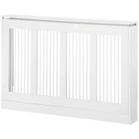 HOMCOM Cache-radiateur à Lattes Moderne et Elégant pour la Maison, en MDF et Acier, 120x18x84cm, Blanc(m-1)