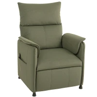 HOMCOM Fauteuil Inclinable avec Moteur sans Balais Repose-Pieds Revêtu Résistant et Poches Latérales 80x83x104 cm Vert(m-1)