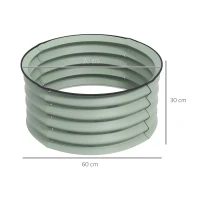 Outsunny Lot de 2 bacs de plantation galvanisés, Ø60 x 30H cm Pots de fleurs avec fond ouvert pour différentes plantes, Vert(m-3)