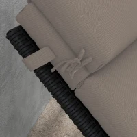 Outsunny Coussin pour Chaise Longue et Transat en Tissu avec Lacets de Fixation, Gris Foncé(m-3)