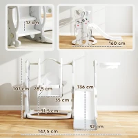 AIYAPLAY Ensemble de jeu 4 en 1 pour tout-petits, toboggan, balançoire, structure d'escalade, panier de basket, plastique, design de lapin, Gris(m-3)