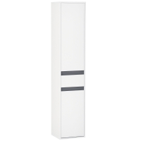 HOMCOM Meuble Colonne Rangement Salle de Bain Style Contemporain 2 placards 3 étagères et tiroir Coulissant Panneaux Particules Blanc