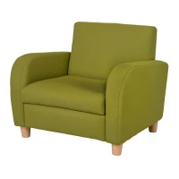 HOMCOM Children's Armchairs Toddler Chair Wood Frame Anti-Slip Legs High Back Bedroom Playroom Furniture Green(m-10)
