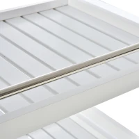 HOMCOM Chariot de Cuisine à Roulettes en Bois avec 3 Étagères, 45x38x78cm, Blanc(m-3)