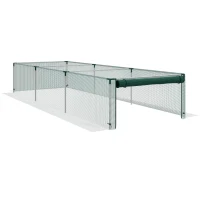 Outsunny Pflanzenschutznetz, Gemüseschutz, Reißverschlusstür, Stahlrahmen, 125x125x62,5 cm, Grün/Silber(m-10)