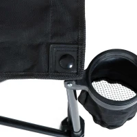 Outsunny 6 Seater Folding Sports Bench Outdoor Picnic Camping Portable Chair w/Cup Holder & Carry Bag - Black(m-9)