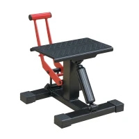 HOMCOM Cavalletto Alzamoto ad Altezza Regolabile con Manovella, in Acciaio e Gomma, 28x17.5x24.5-35.5 cm, Nero e Rosso(m-1)