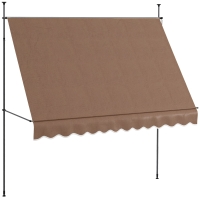 Outsunny Toldo Manual Retrátil com Manivela 300x120x210-300 cm com Altura Ajustável Impermeável para Jardim Varanda Marrom