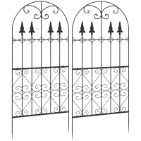 Outsunny Juego de 2 Enrejados de Jardín Soportes para Enredaderas de Acero para Plantas Trepadoras en Patio 55x128 cm Negro