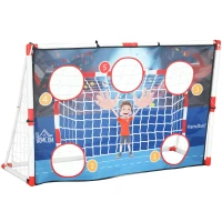 HOMCOM Cage de handball enfant exterieur but 5 zones cibles ballon de handball gonflable pompe 162 x 60 x 106 cm blanc(m-11)