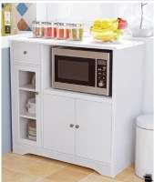 HOMCOM Mikrowellenschrank, Küchenschrank mit 2 Schränken und Schublade, Sideboard Aufbewahrungsschrank Kommode Multifunktionsschrank für Esszimmer, Kippschutz, Weiß, 90 x 40 x 82 cm(m-1)