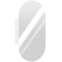 HOMCOM Oglindă Ovală Modernă cu Dulap și Două Rafturi, 45x90 cm, Alb(m-11)