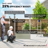 Outsunny 3.7 x 7.9ft Galvanised Steel Shed, with Latched Door and Padlock - Light Grey(m-4)