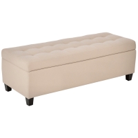 HOMCOM Banchetă cu depozitare, detalii cu nasturi, până la 120 kg, 125 x 49 x 41,5 cm, Bej
