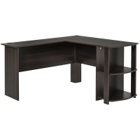 HOMCOM Mesa de Ordenador PC Escritorio para Oficina Hogar Tipo Esquinera Forma L con Estantes 136x130x72cm Madera
