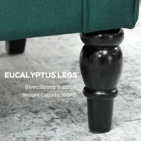 HOMCOM Wingback Accent Chair, Retro Upholstered Button Tufted Occasional Chair for Living Room and Bedroom, Dark Green(m-7)