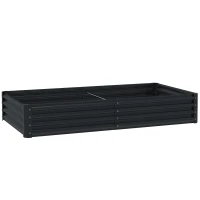 Outsunny Jardinera Elevada Rectangular de Acero Galvanizado para Cultivar Plantas Flores Hierba 180x90x30 cm Gris Oscuro(m-1)