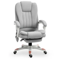 Vinsetto Massage Sessel, Bürostuhl, Gaming Stuhl, Polyester, Schaumstoff, Nylon, Grau, 66 x 63 x 107-115 cm(m-1)