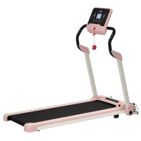 HOMCOM Laufband Klappbar elektrisch 400 W 1-12 km/h 1,5HP LCD-Display Handyhalterung geeignet für Home Gym Indoor Fitness Rosa 134 x 60 x 118 cm(m-1)