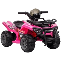 HOMCOM Kinder Quad Elektro 6V Kinderquad mit Vorwärtsfunktion, Musik, Elektro-Quad für Kinder 1,5-3 Jahre Rosa