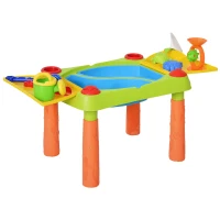 AIYPLAY Sand Wasserspieltisch, Sand- und Wassertisch Outdoor Strandspielzeug mit 16-tlg. Zubehör Sommerspielzeug für 3+ Jahre Kinder(m-1)