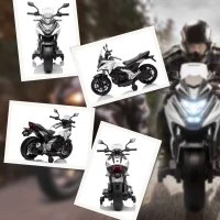 AIYAPLAY Moto electrică pentru copii, motocicletă Honda pentru copii 3-6 ani cu muzică, faruri alb(m-4)