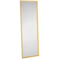 HOMCOM Espejo de Cuerpo Entero Moderno 163x53,5 cm Espejo de Pared Grande de Madera Decorativo para Salón Dormitorio Natural(m-10)