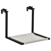 PawHut Hamaca Gatos para Radiador con Gancho Ajustable Cama Colgante de Tela Extraíble Marco de Acero para Protector de Chimenea 42,5x54x34 cm Negro y Beige(m-1)