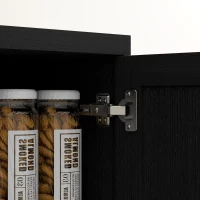 HOMCOM Bufet de Cocina, Mueble de Cocina Almacenamiento con Doble Puerta y 2 Estantes Ajustables, 60 x 40 x 160 cm, Negro(m-5)