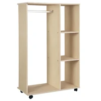 HOMCOM Armoire penderie Armoire de Rangement Mobile Panneaux de Particules Coloris chêne Clair(m-1)